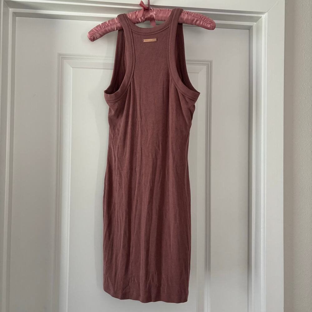 Spiritual Gangster Dusty Rose Slim Fit Ribbed Tank Dress Size Large Loungewear - Picture 2 of 5
